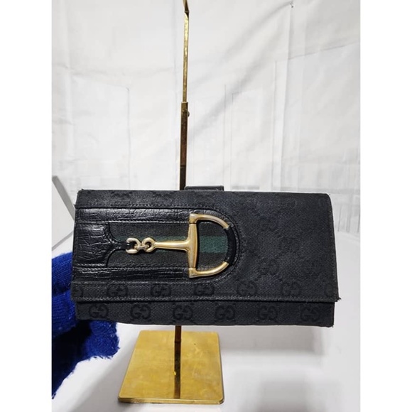 Authentic Gucci GG Canvas Canvas Wallet Black - Picture 1 of 13